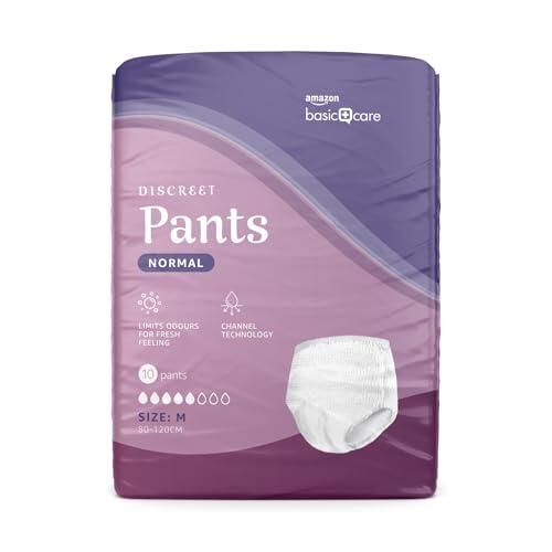 Amazon Basic Care Pant Mujer Discreet M – 40 Unidad (4 Paquetes de 10), Blanco