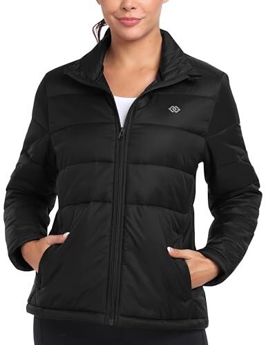 MoFiz Chaqueta de Pluma Ligero Mujer Chaqueta de Plumón Invierno Cálido Plumiferos Abrigo Antiviento con bolsillo EU M