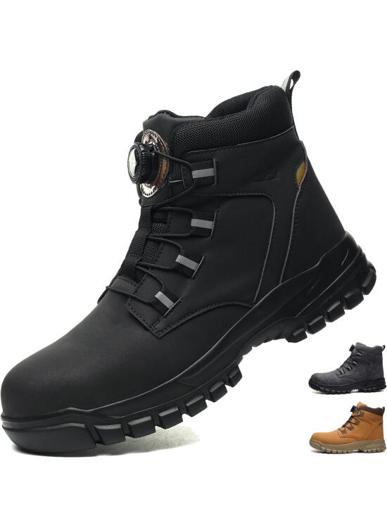 Botas de Seguridad para Hombre Impermeable Zapatos de Seguridad Mujer Ligeros Punta de Acero Antideslizante Botas de Trabajo