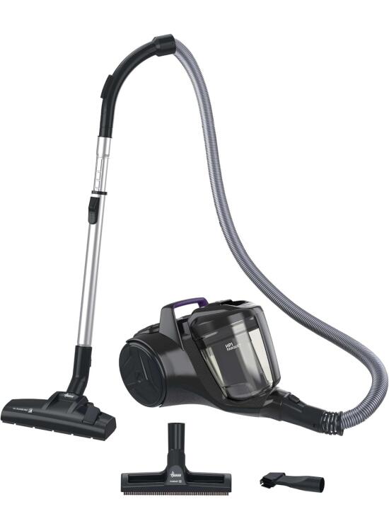 Hoover HP1 Aspirador Compacto Sin Bolsa,Ligero, Para Alfombras,Suelos Duros y Delicados,Contenedor de 2L,Con Cable,Filtro de Polvo EPA,Boquilla Para Parquet, Accesorios,Radio de Limpieza 7,5m [HPZ107]