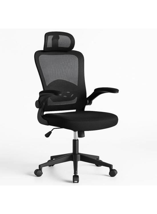 T-LOVENDO.ES Silla de Oficina Ergonómica, de Escritorio, Ejecutiva, Giratoria con Ruedas, de Juegos de Malla Transpirable, con Reposacabezas y Apoyabrazos Ajustable, Soporte Lumbar para Oficina, Casa
