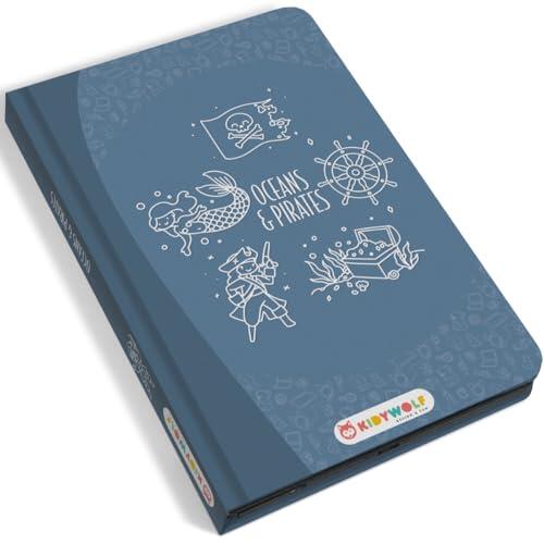 KIDYWOLF - Tableta de dibujo Mini: 8.2" LCD, 30 ilustraciones, 5 temas, Bloqueo de dibujo, Ligero y compacto, A partir de 4 aos