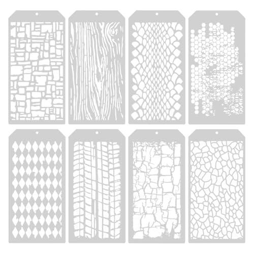 8 piezas para colorear, plantillas de arte, plantillas con múltiples patrones, páginas para colorear de decoración de álbumes de recortes, plantillas de manualidades