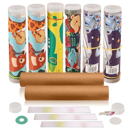 Silkwish 8 caleidoscopios para manualidades para niños, caleidoscopio, regalos de cumpleaños infantiles, obsequios para manualidades, caleidoscopio, construcción propia, experimento para niños a