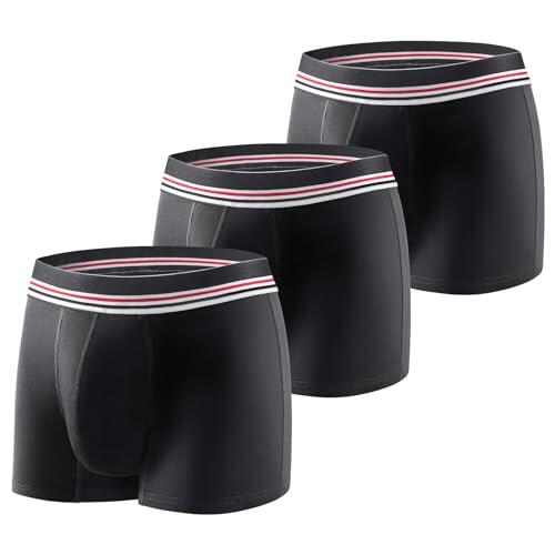 CARER Healthcare Incontinence Pregnancy 3 Paquetes Calzoncillos Boxer para Hombres con Incontinencia, Calzoncillos Lavables y Ligeros con Almohadilla Absorbente de 80 ML para Incontinencia Leve