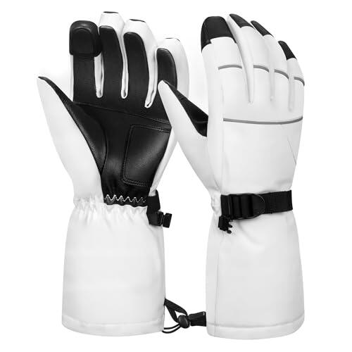 BLUEVER Guantes de esquí, Guantes de Invierno Impermeables a Prueba de Viento, Guantes de esquí térmicos para Adultos con Pantalla táctil para Deportes al Aire Libre