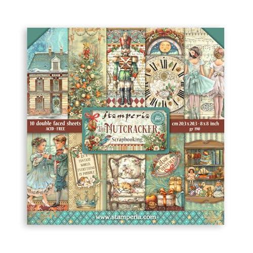 Stamperia - Scrapbook Paper Pad for Scrapbooks, Albums, Card Making, Bullet Journals and More, Acid Free, Double-Sided, Perfect for Hobbies, Crafts, and Gifting (The Nutcracker) (20,3 x 20,3 cm)