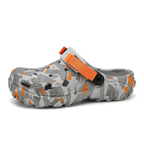 CERYTHRINA Zuecos de Jard Hombre y Mujer, Sandalias de Verano, Ligeras, Antideslizantes, para Caminar, Deportes, Unisex, para Adultos, para Piscina, Playa, Patio, Cocina y Ducha, Rojo,Orange 44