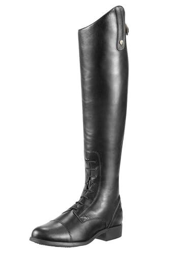 WEHAM Negro,42,Botas ecuestres para hombre y mujer, estilo retro, con cordones, de cuero PU, botas de caballero, botas largas para montar al aire libre para principiantes