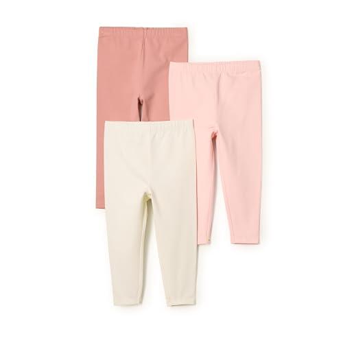 Amazon Essentials x Sofia Grainge Legging Bebé-Niñas, Paquete de 3, Marfil/Rosa/Terracota, 0 Meses