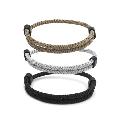cxxtkcxxlc Pulsera de Cuerda de Vela para Hombres, Pulsera Surfer Hecha a Mano, Pulsera Ajustable de Paracord para Hombres y Mujeres, Pulsera Trenzada Resistente al Agua