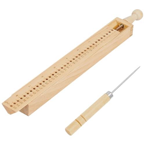 BENECREAT Herramienta de perforación para encuadernación de madera, kit manual de encuadernación con punzón y cuna para manualidades DIY, cuaderno, revistas, planificador