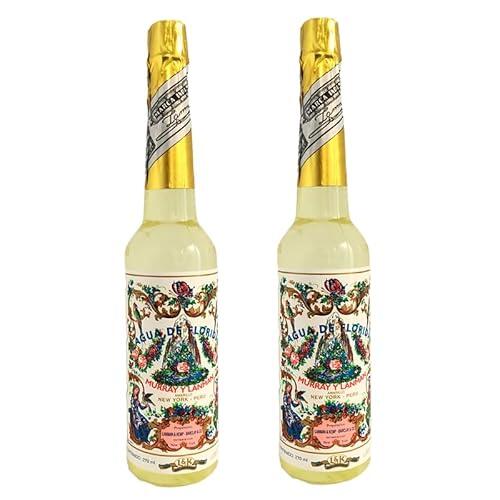Pack 2 Botellas Agua Florida 270 ml 100% Colonia Original Perú Amarilla Murray & Lanman, Botella de plástico