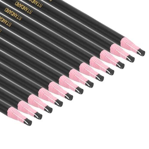 PATIKIL Rotuladores de Cera Peel-Off para China, 12 Piezas Lápices de Cera para Madera de Vidrio, Prendas de Vestir, Dibujo de Películas de Papel, Vinilo, Metal, Negro