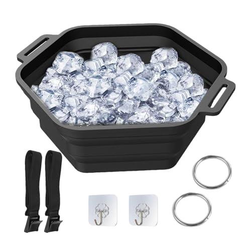 Jvjggag Accesorio de ducha de baño de hielo | Enfriador de baño de hielo plegable | Enfriador de agua de silicona, enfriador de baño de hielo plegable, ducha de hielo de enfriamiento rápido para baño