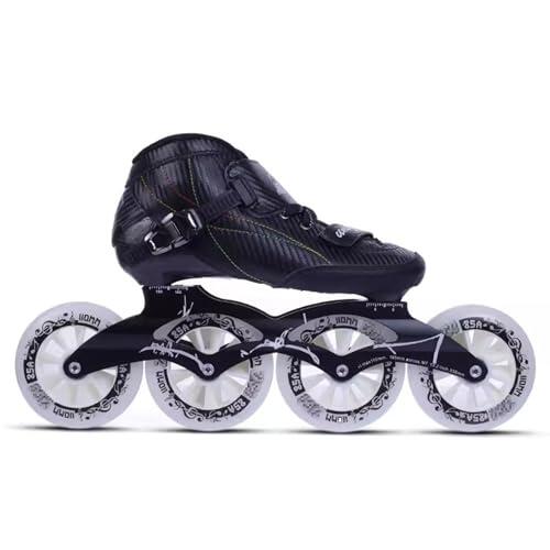 Weyot Patines En Línea para Adultos, Patines Profesionales De Ruedas Adulto De Fibra De Carbono para Exteriore, para Mujeres Y Hombres, EU 37/UK 4.5/23.5CM,Black