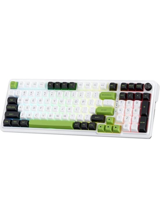 Redragon K686 Pro 98 Teclas inalámbrico Gasket RGB Gaming Teclado mecánico de 3 Modos con Control de botón dedicado Hot-Swap y 5 Capas de amortiguación de Ruido, US Layout