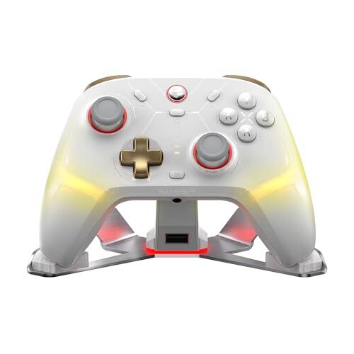 GameSir Cyclone 2 PC Controller Mag-Res TMR Sticks 1000Hz Report Rate Hall & Micro 2-en-1 Triggers RGB Lighting with Charging Dock for PC/Switch/iOS/Android (Blanco)
