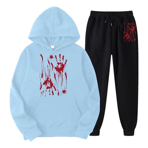 Conjunto de traje de casa para mujer, sudaderas y pantalones para correr, con capucha, traje de correr con capucha, traje de dos piezas, ropa de salón informal holgada 2024, elegante atuendo deportivo