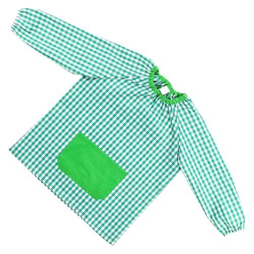 Etrexonline Baby Escolar Infantil Cómodo - Sin Botones, con un Bolsillo, Puños y Cuello Elásticos, Ideal para Guardería y Colegio, Bata para Niños y Niñas - Verde 1-2 años