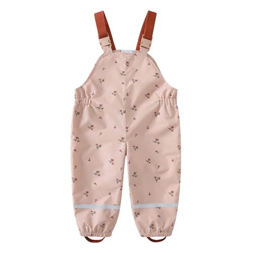 DAWILS Pantalon Impermeable para Niños y Niñas Unisex Flores Pantalones Intemperie Pantalón de Lluvia Bebé Niño Niña Ropa Impermeable 3 Años