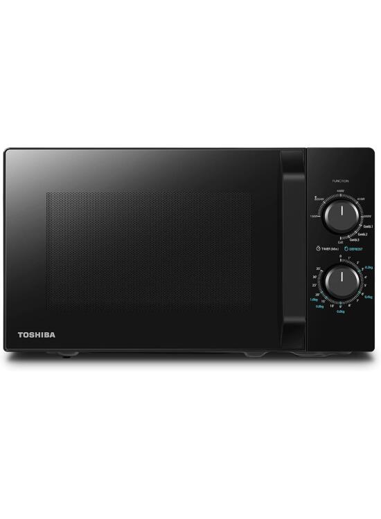 Toshiba MW2-MG20P(BK) Forno micro-ondas 20 L, brilho 800W/1000W, com crispy grill e função de cozedura combinada, 9 níveis de potência, lâmpada LED, fácil decongelação, preto
