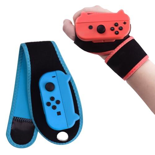 Just Dance Switch 2026 2025 2024 2023 2022 Brazalete Ajustable Compatible con Nintendo Switch/Switch OLED Disponible en Rojo y Azul Altamente Elástico Adecuado para Adultos y Niños