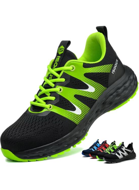 Zapatos de Seguridad para Hombre Mujer Ligero Zapatillas Trabajo Comodo Calzado de Seguridad con Punta de Acero Antideslizantes