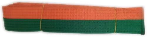 Pandiui23 Cinturón Profesional de Taekwondo Karate Judo Doble Envoltura Artes Marciales Raya Cinturón Deportivo (1, Naranja Verde, 2.8M)