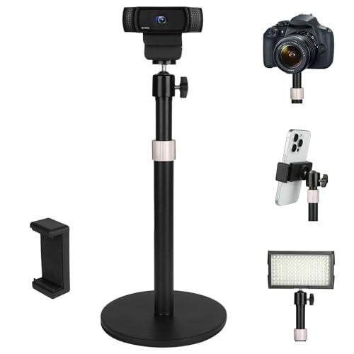 Mippko Soporte para cámara web para escritorio, rosca de 1/10.2 cm-20, compatible con Logitech Webcam C920 / C920S / C920x / C922 / C922x / C925e / C930 / C930e / C615 / C960, cámara réflex