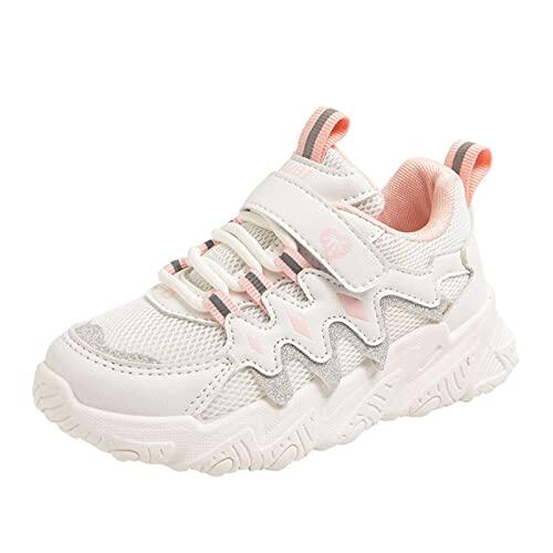 Zapatillas deportivas para niñas, zapatillas para niños, para todo el año, para niños, niñas, suelas gruesas, cordones antideslizantes, lazo con ganchos, malla, transpirables, cómodos, deportes al