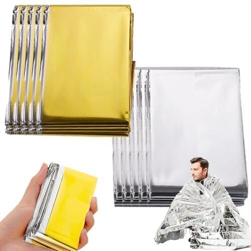 5 mantas de rescate, manta de rescate, color dorado y plateado, manta de rescate, manta de rescate, manta extrafuerte, manta de emergencia, manta de primeros auxilios, color plateado y dorado para