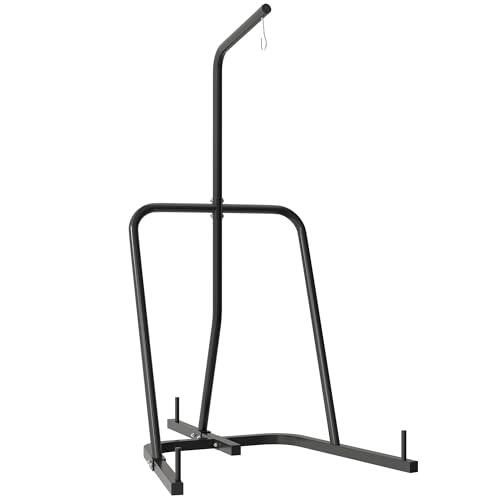 SPORTNOW Soporte de Saco de Boxeo de Pie Soporte para Bolsas de Boxeo con Marco de Acero Carga de 60 kg para Bolas de Velocidad Entrenamiento en Gimnasio Hogar Negro
