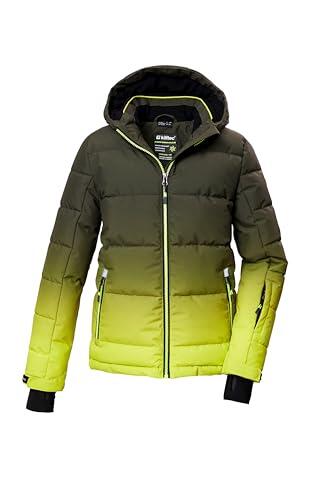 killtec Niños Chaqueta de esquí/Chaqueta de esquí acolchada con capucha y protección contra la nieve KSW 382 BYS QLTD JCKT, lime, 164, 42453-000