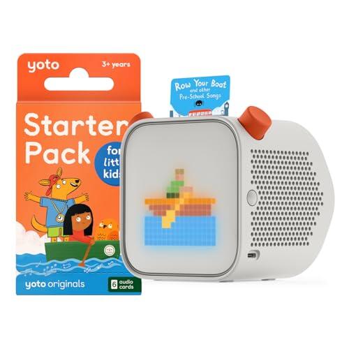 YOTO Player + Starter Pack para niños pequeños, Caja de Cuentos, narrador con luz Nocturna, Reloj, 5 Libros de Audio en inglés para niños, Historias Musicales, presentación de Audio, Historias de