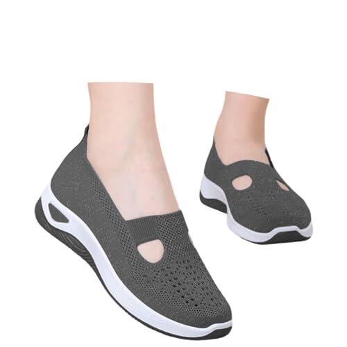 Gyaimxfu Zapatos Ortopédicos para Mujer con Malla Zapatillas Sin Cordones para Mujer Sin Manos Antideslizantes para Caminar Zapatillas Ortopédicas de Plataforma Ligeras Cómodas