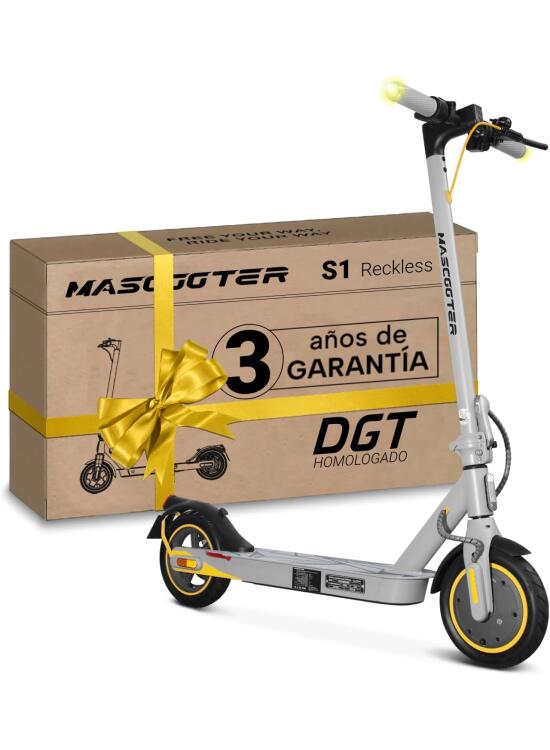 Patinete Eléctrico Adultos Homologado DGT - Intermitentes & Regeneración de Batería al Frenar - 300W-600W MAX, 20km Autonomía - Frenos Eléctricos y de Disco AER - App Móvil