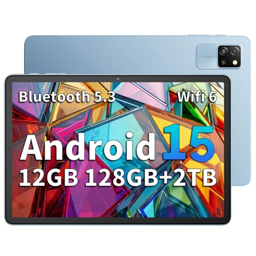 Blackview Tablet Android 15 Tab 60 WiFi 10 Pulgadas, PC Tableta, 12GB RAM + 128GB ROM/2TB TF, WiFi 6 Widevine L1, PC Mode 5100 mAh Batería Tablets Gaming Dual Cámara 8MP+5MP/WPS Suite/HD IPS