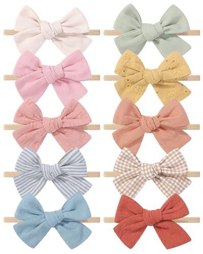 Dooboi 10pcs diademas bebe hechas a mano de 3,5 pulgadas
