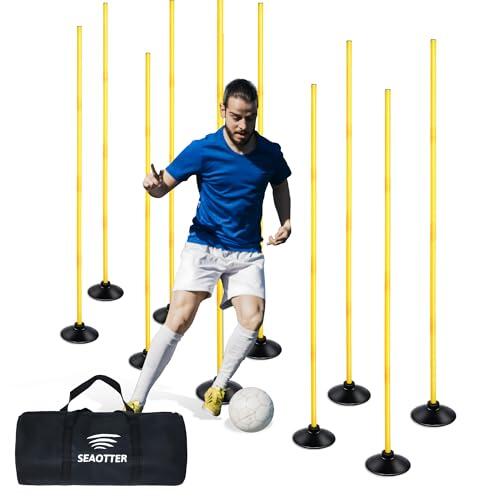 Juego de bastones de entrenamiento de agilidad de fútbol, desmontables, con base de goma, equipo de entrenamiento de velocidad y agilidad para fútbol, deportes, entrenamiento de velocidad, paquete de