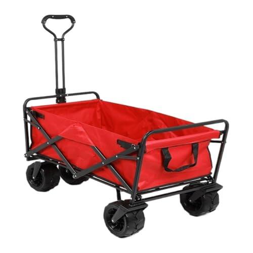 ZOAPDEBCE Cart de Carro de Herramientas de Carga Plegable Ca Camper Aluminum Alloy Folding Travel Trailer Outdoor Vehicle Camping Portable Trolley Home Shopping Trolley Rolling Cart(Rosso)