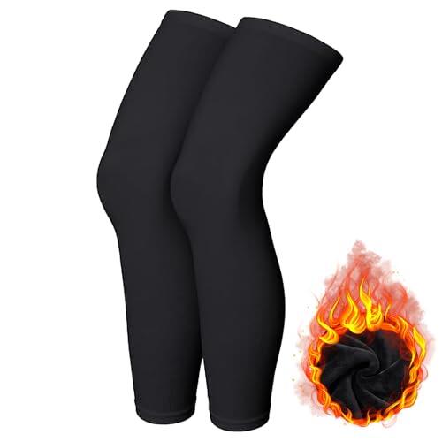 YUEXNKO Mangas de Pierna de Ciclismo Deportivo,Ciclismo Manga Pierna,Perneras de Ciclismo Calentadores de Piernas Polar Térmico a Antideslizante para Bicicleta Running Deportes Unisex Adulto (1, XL)