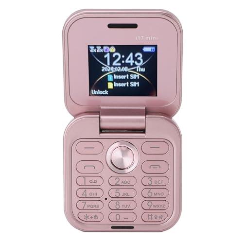 ASHATA Teléfono Móvil 2G Flip Tiny, Dual Nano SIM gsm, Linterna LED, Radio FM, Cámara Trasera, el Teléfono Móvil Más Pequeño, para Personas Mayores (Pink)