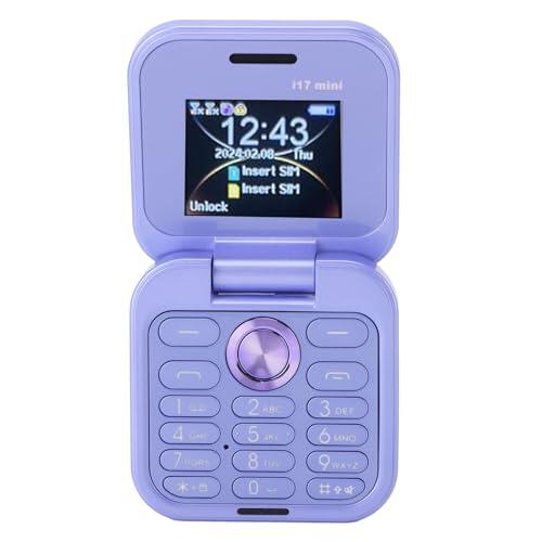 ASHATA Teléfono Móvil 2G Flip Tiny, Dual Nano SIM gsm, Linterna LED, Radio FM, Cámara Trasera, el Teléfono Móvil Más Pequeño, para Personas Mayores (Purple)