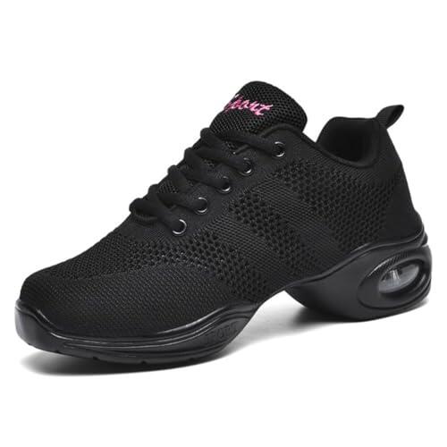 Hixingo Zapatillas de Deporte Jazz para Mujeres, Zapatos de Baile Antideslizantes Baile Sneaker Ligeros y Transpirables para Fitness y Entrenamiento de Danza