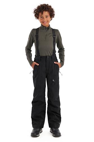 Killtec Pantalones de esquí para niños con Peto Desmontable y protección en los Bordes, 242, Negro, 152, 43401-000