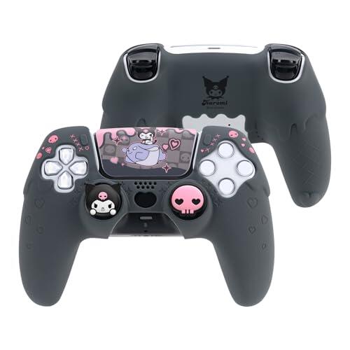 Kuitmor Funda de silicona PS5 para mando, funda protectora antideslizante y suave para mando inalámbrico PS5 con 2 protectores de agarre y 1 pegatina