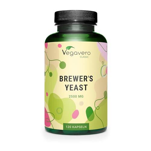 Levadura de Cerveza 100% PURA ACTIVA | Con Vitamina B | 2500mg | Fortalece Piel, Uñas y Cabello | Mejor Digestión y Salud Intestinal | Analizado en Laboratorio | Vegano y Sin Aditivos | Vegavero®