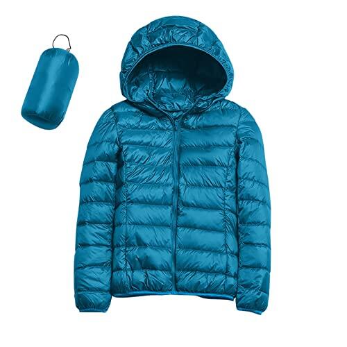 riou Chaqueta de Plumón Ligera para Mujer Invierno Chaqueta Acolchada Abrigo de Entretiempo con Puños Cálido Manga Larga Hoodie Chaqueta Deportiva con Capucha al Aire Libre
