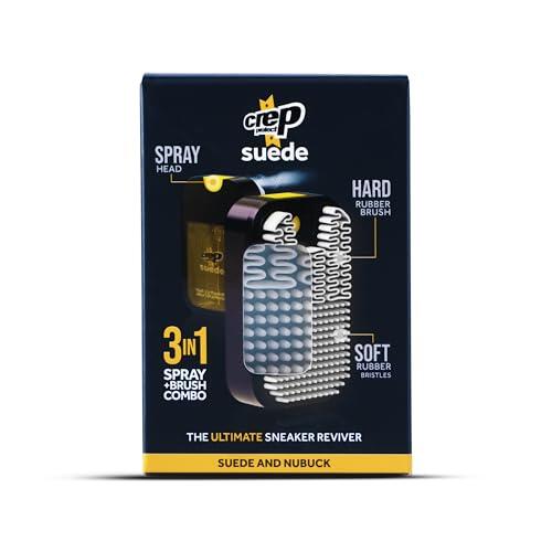 Crep Protect Suede Reviver - Limpiador de Zapatos de Gamuza, Acondicionador & Cepillo de Gamuza para Zapatillas de Gamuza & Nobuk - Restaura la Vitalidad & Textura - Spray Nutritivo para Calzado Cansa